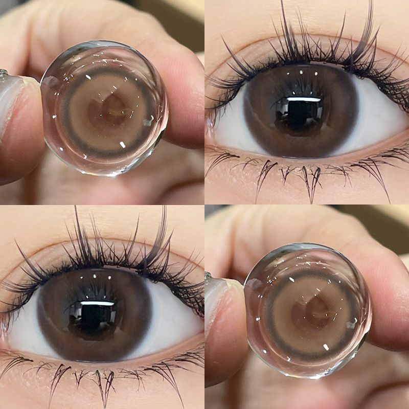 คอนแทคเลนส์ สีน้ําตาลธรรมชาติ 14 มม. 2 ชิ้น 1 คู่
