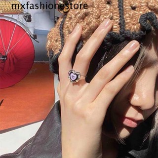 Mxfashione แหวนเปิด รูปหัวใจ เครื่องประดับแฟชั่น สําหรับผู้หญิง