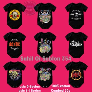 Baju bayi ชุดจัมพ์สูท รอมเปอร์ แบบสวมหัว โลหะ ทรงหลวม ลด 30% ACDC สําหรับเด็ก