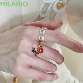 Hilario แหวนนิ้วมือ รูปนก ดอกไม้ สไตล์เกาหลี ฮาราจูกุ เรโทร คลาสสิก หรูหรา Y2K