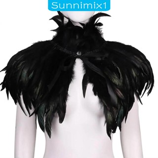 [Sunnimix1] ผ้าคลุมไหล่ ผ้าขนนก สําหรับปาร์ตี้ฮาโลวีน