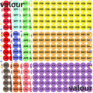 Valour สติกเกอร์ฉลาก มีกาวในตัว ทรงกลม 1 นิ้ว 12 สี 50 ฉลาก ต่อแผ่น 2400 ฉลาก 12 เดือน สําหรับสํานักงาน 48 แผ่น