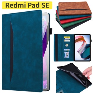 เคสหนัง กันกระแทก พร้อมช่องใส่ปากกา สําหรับ Xiaomi Redmi Pad SE 2023 11.0 นิ้ว