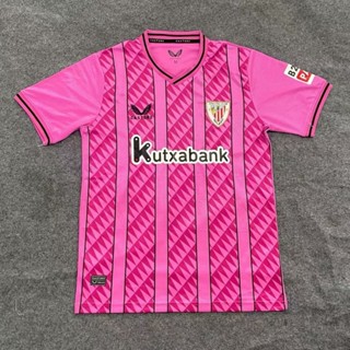 เสื้อกีฬาแขนสั้น ลายทีมชาติฟุตบอล Bilbao Pink Jersey S-XXL 23-24 ชุดเหย้า แห้งเร็ว สําหรับผู้ชาย