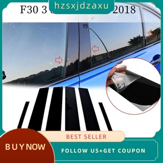 【hzsxjdzaxu】ขอบเสาเสาประตู หน้าต่างรถยนต์ สีดํามันวาว สําหรับ BMW 3 Series F30 2013-2018 6 ชิ้น