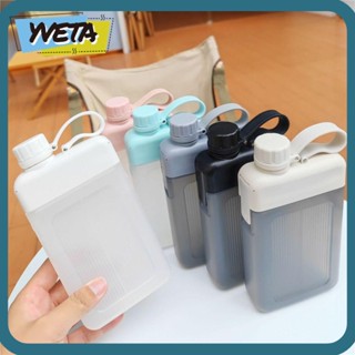 Yveta ขวดน้ําผลไม้ แบบแบน ไร้ BPA ใช้ซ้ําได้ 450 มล.