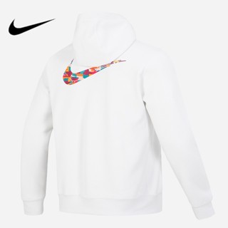 【พร้อมส่ง】ของแท้ 100% Nike Just DO It เสื้อกันหนาวลําลอง มีฮู้ด ทรงหลวม สําหรับผู้ชาย FD4058-121