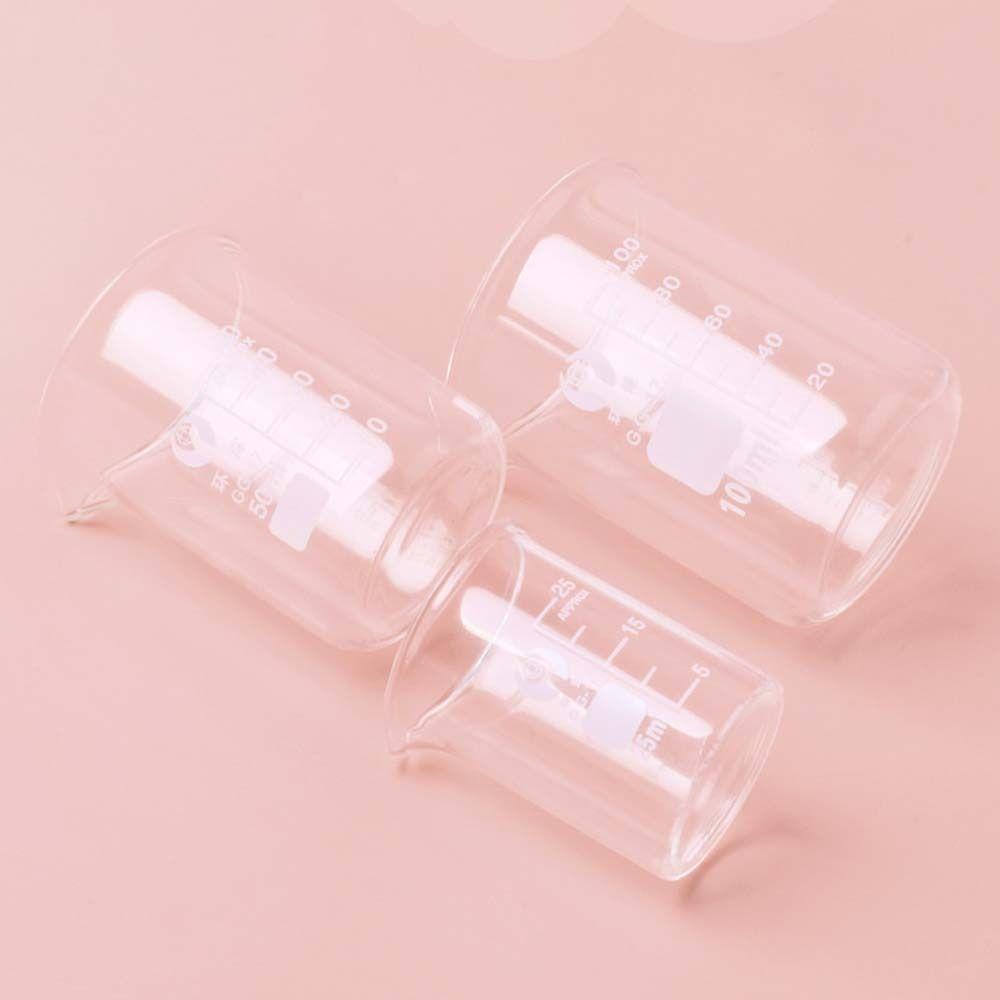 Cyberpulse บีกเกอร์ทําความร้อนลิปสติก, Thicken Heavy Glass Low Form Beakers, Multifunctional DIY โปร่งใสความร้อน-resist วัด Beaker เคมี Lab