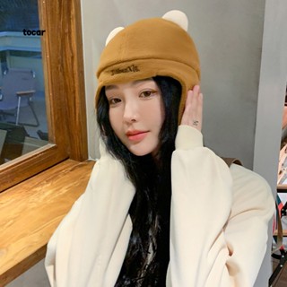 To_ หมวกแก็ป ปักลายหูหมีน่ารัก อบอุ่น ปรับได้ เหมาะกับหน้าหนาว สําหรับผู้หญิง