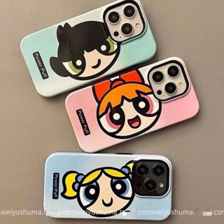 เคสโทรศัพท์มือถือ ซิลิโคน กันกระแทก ลายการ์ตูน Powerpuff Girls น่ารัก สําหรับ Iphone 15Promax 14Pro 13 11 12