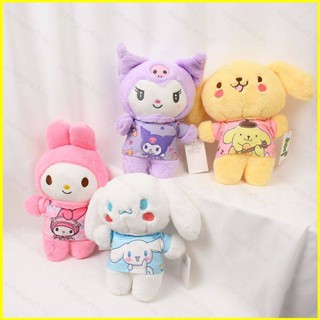 ใหม่ การ์ตูน Sanrio Kuromi Melody Cinnamoroll ตุ๊กตา ของขวัญสําหรับเด็กผู้หญิง ชุดนอน ของเล่นยัดไส้ สําหรับเด็ก