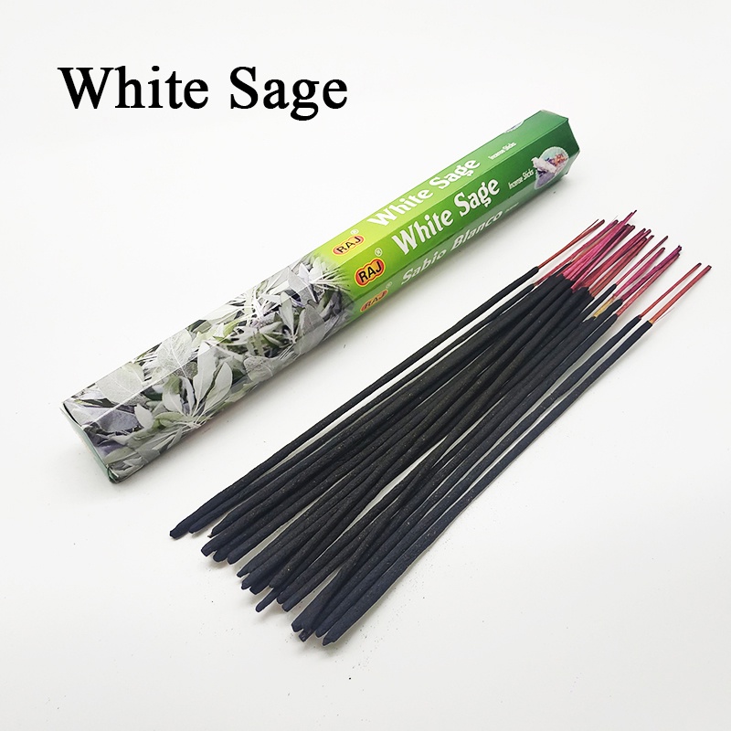 F 1 Box White Sage Incense Sticks Meditation Sandalwood Lavender Indian Flavor Sage Incense Fresh Ai