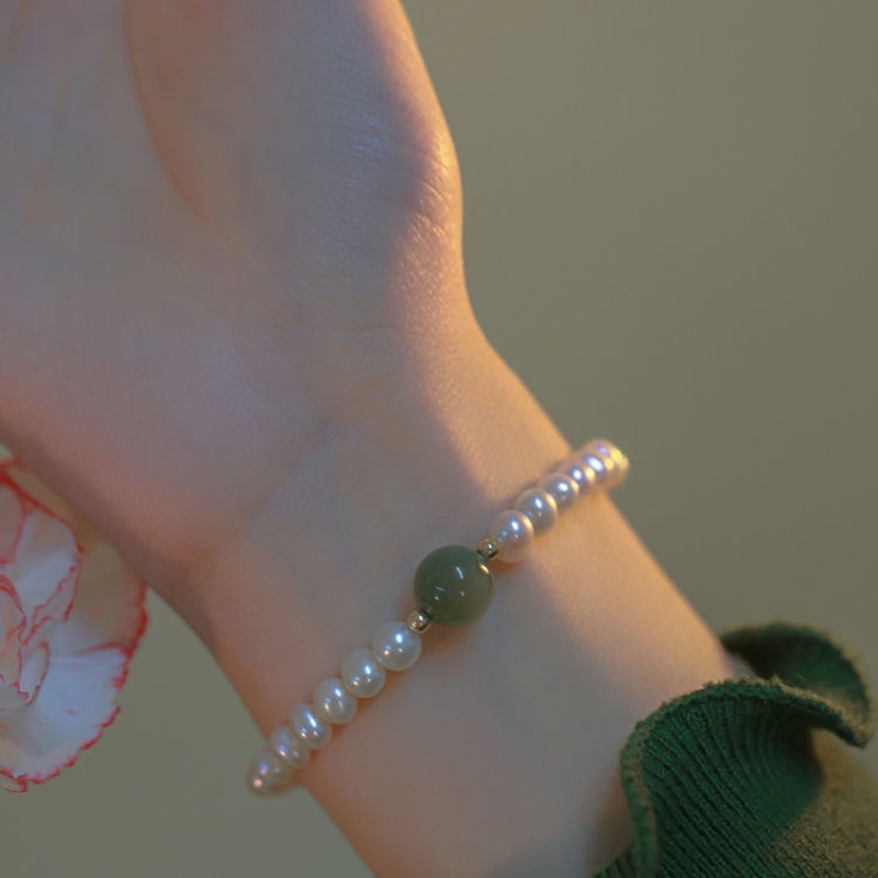 สร้อยข้อมือ ประดับลูกปัดไข่มุก เข้ากับทุกการแต่งกาย สไตล์จีน แฟชั่นฮั่นฝู สําหรับผู้หญิง