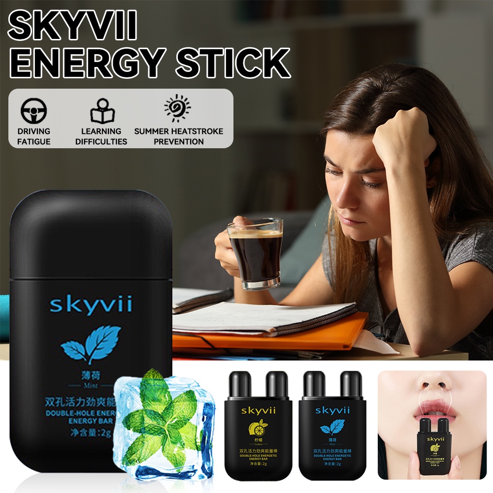 ยาดมจมูก สําหรับ Essential s Double Hole Energy Bar Energizing Nasal Inhaler Stick กระตุ้นกลิ่น teiph