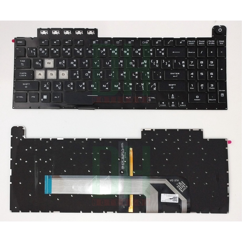 แป้นพิมพ์  Asus TUF Gaming FX506 FA506, FX506U, FX506II, FX506IH, FX706  มีไฟ ปุ่มฟังชั่น เพิ่ม-ลด เสียง Laptop Keyboard