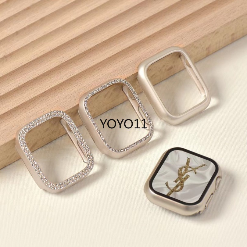 กระจกนิรภัย กันชนเพชร พร้อมตัวป้องกันหน้าจอ อุปกรณ์เสริม สําหรับ Apple watch case Series 9 8 Ultra 2 49 มม. 45 มม. 44 มม. 42 มม. 44 มม. 40 มม. 38 มม. iwatch 7 6 SE 5 4 3