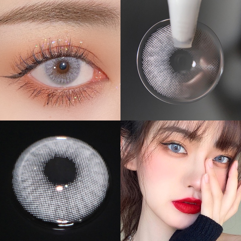Graded คอนแทคเลนส์นิ่ม สีเทา 14 มม. 2 ชิ้น 1 คู่