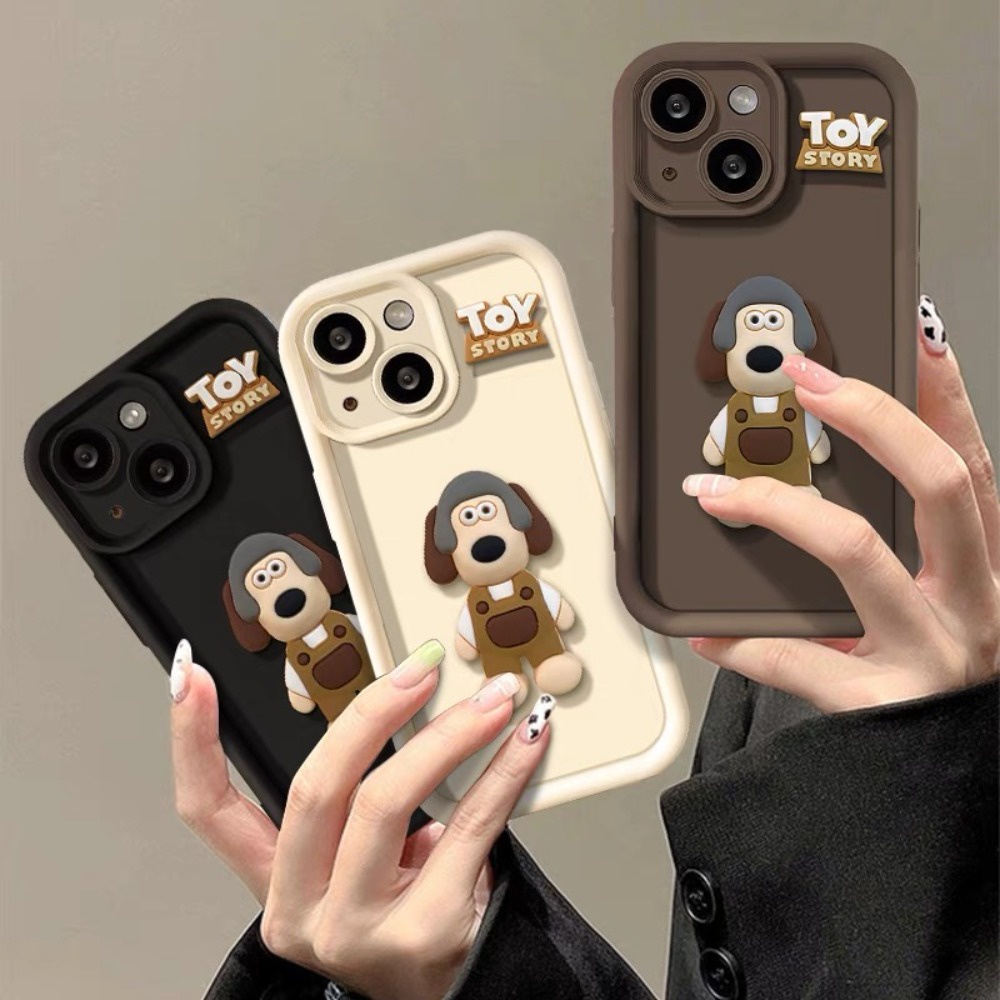 เคสโทรศัพท์มือถือแบบนิ่ม ลายการ์ตูนสุนัขน่ารัก 3D DIY สําหรับ iPhone 15 14 13 12 11 Pro Max X Xr Xs Max 7 8 Plus SE2020