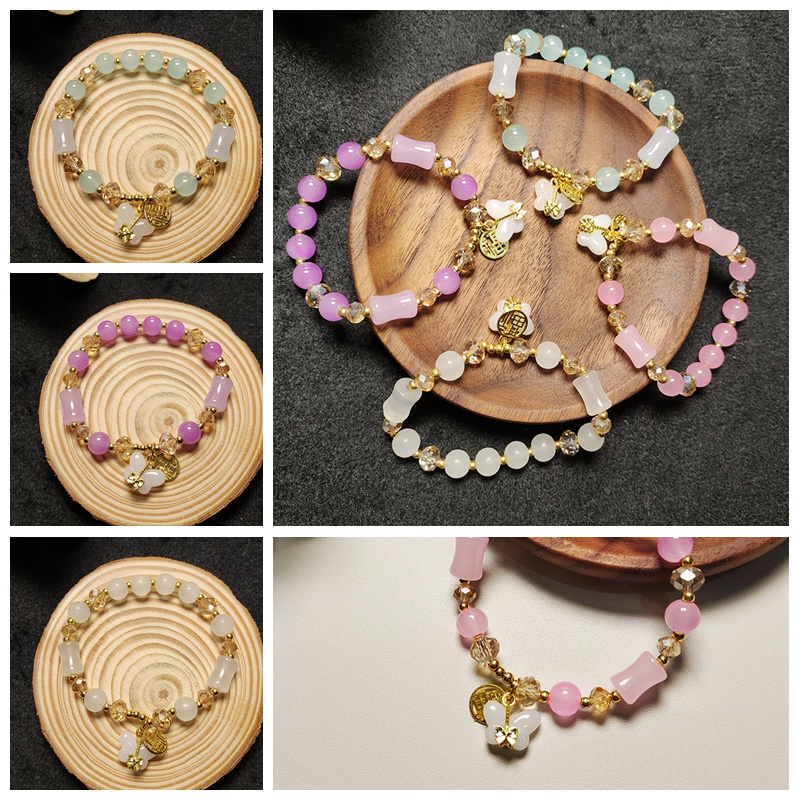 สร้อยข้อมือ โลหะผสม ลายผีเสื้อ สไตล์เกาหลี สําหรับเด็กผู้หญิง