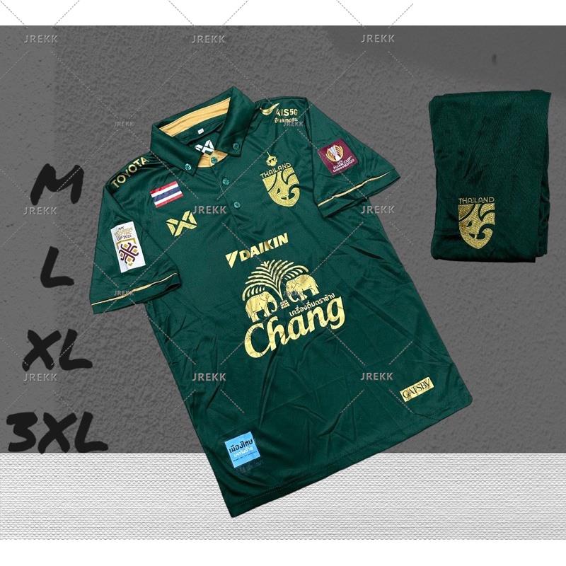 เสื้อโปโล คอปก ลายทีมชาติไทย ทีมชาติฟุตบอล ยอดนิยม สําหรับผู้ชาย และผู้หญิง ไซซ์ M L XL