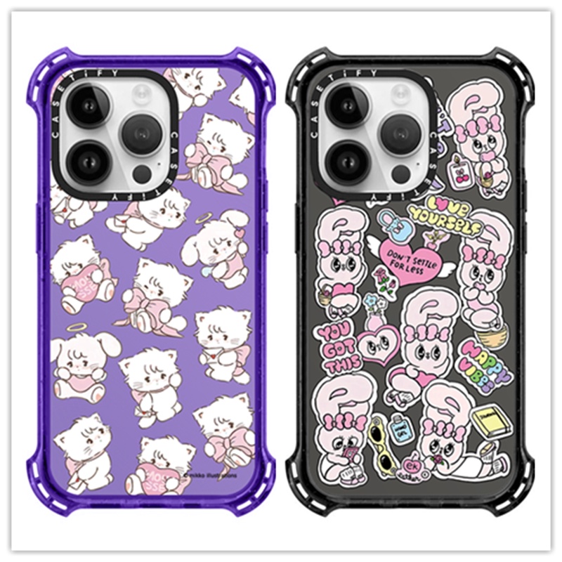 Casetifg เคสโทรศัพท์มือถือ ซิลิโคน TPU แข็ง ใส กันกระแทก ลายแมว กระต่ายน่ารัก พร้อมกล่อง หรูหรา สําหรับ iPhone 15 11 12 13 14 Pro Max