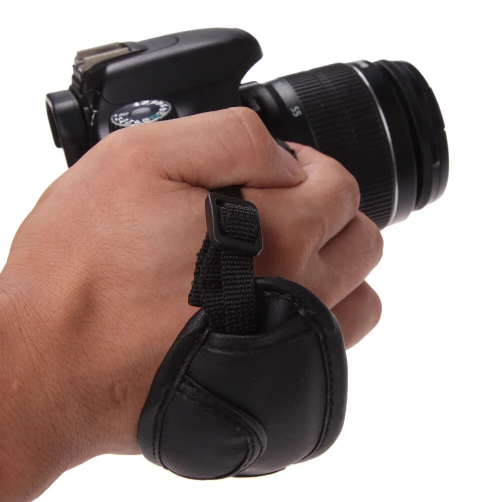 Hot Black Hand Grip Camera Strap PU Leather Hand Strap For Dslr Camera for Sony Olympus Nikon Canon EOS D800 D7000 D5100