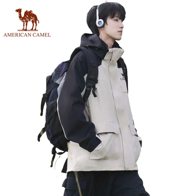 American CAMEL เสื้อแจ็กเก็ต กันน้ํา สามในหนึ่งเดียว สําหรับใส่ทํางาน ปีนเขา