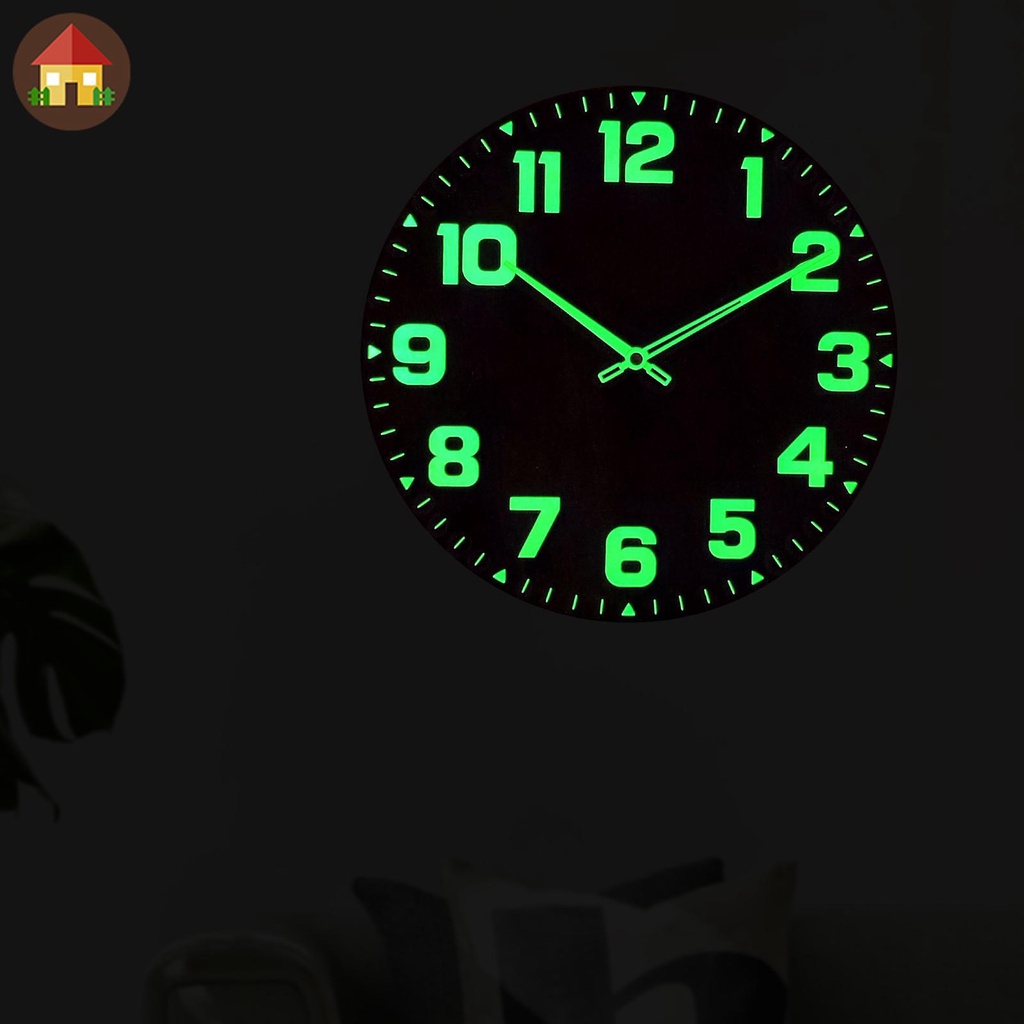 นาฬิกาแขวนส ่ องสว ่ างไม ้ เรืองแสงในที ่ มืดนาฬิกา 12 นิ ้ วเงียบไม ่ เตะ Lighted Wall นาฬิกา SHOPTKC9486