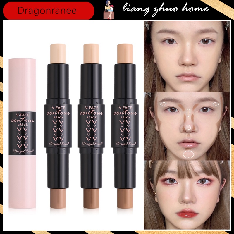 Dragon Ranee 2 in 1 คอนทัวร์ ไฮไลท์ สติ๊ก เบส รองพื้น ครีม วีเฟซ คอนซีลเลอร์ คอนทัวร์ สองหัว ไฮกลอส ใบหน้า บรอนเซอร์ ปากกา แต่งหน้า
