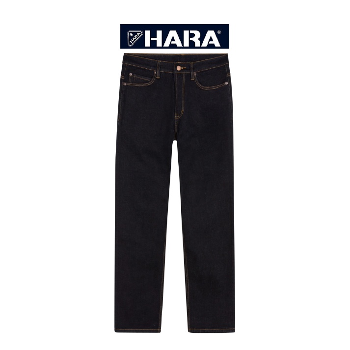 [ส่งฟรี] Hara ฮาร่า ของแท้ กางเกงยีนส์ ทรงขากระบอก ปลายขาเล็ก ผ้ายีนส์สีดาร์ค ด้ายทอง รุ่น HMV1-900502