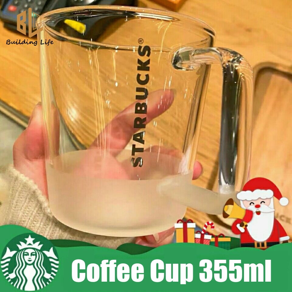 Starbucks Tumbler แก้วกาแฟ Starbucks ทนความร้อน ความจุขนาดใหญ่ 355 มล. สีขาวล้วน สําหรับออฟฟิศ