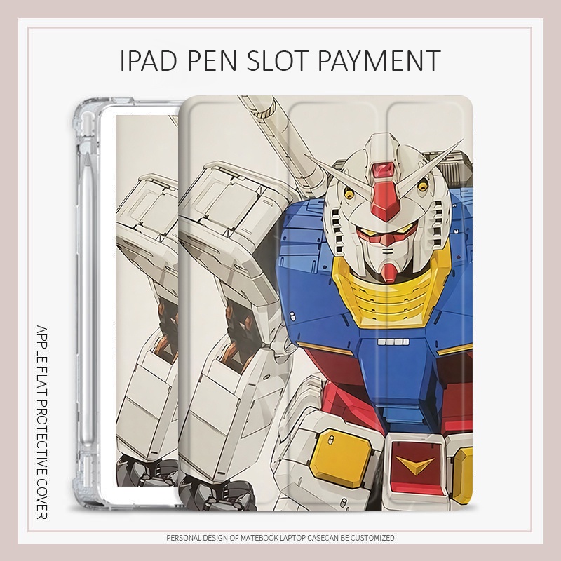 เคสมือถือ ลายกันดั้ม พร้อมช่องใส่ปากกา สําหรับ ipad 10.2 gen 7 8 9 mini 4 5 6 ipad air 3 4 5 ipad pro11 2022 gen10