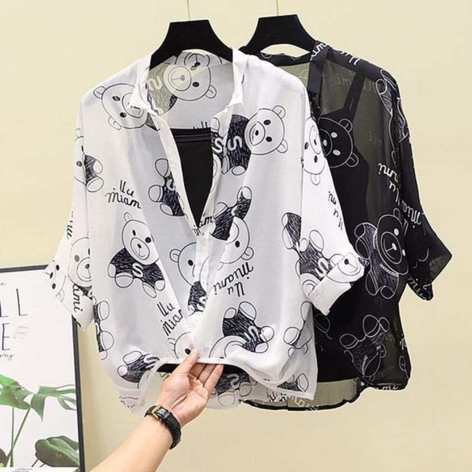 เสื้อเชิ้ต ผ้าชีฟอง แบบสวมหัว ลายทาง ทรงไม่สมมาตร แฟชั่นฤดูร้อน สําหรับผู้หญิง