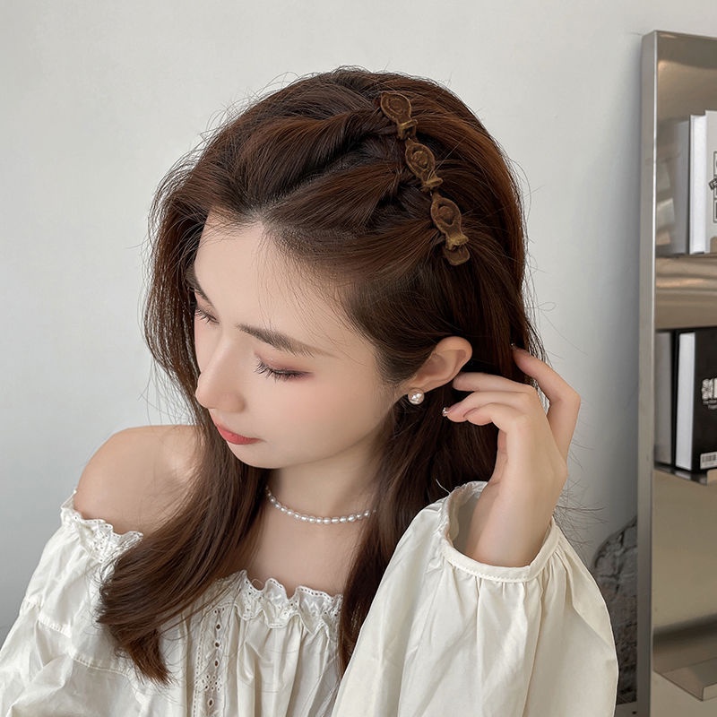 กิ๊บติดผม แบบถัก หน้าม้าคู่ เครื่องประดับ สําหรับผู้หญิง - รูปที่ 2