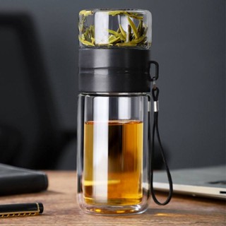 กระบอกชงชา แก้วชงชา กระบอกชงชาพกพา 370ml แก้วแยกกากชา ถ้วยกร…