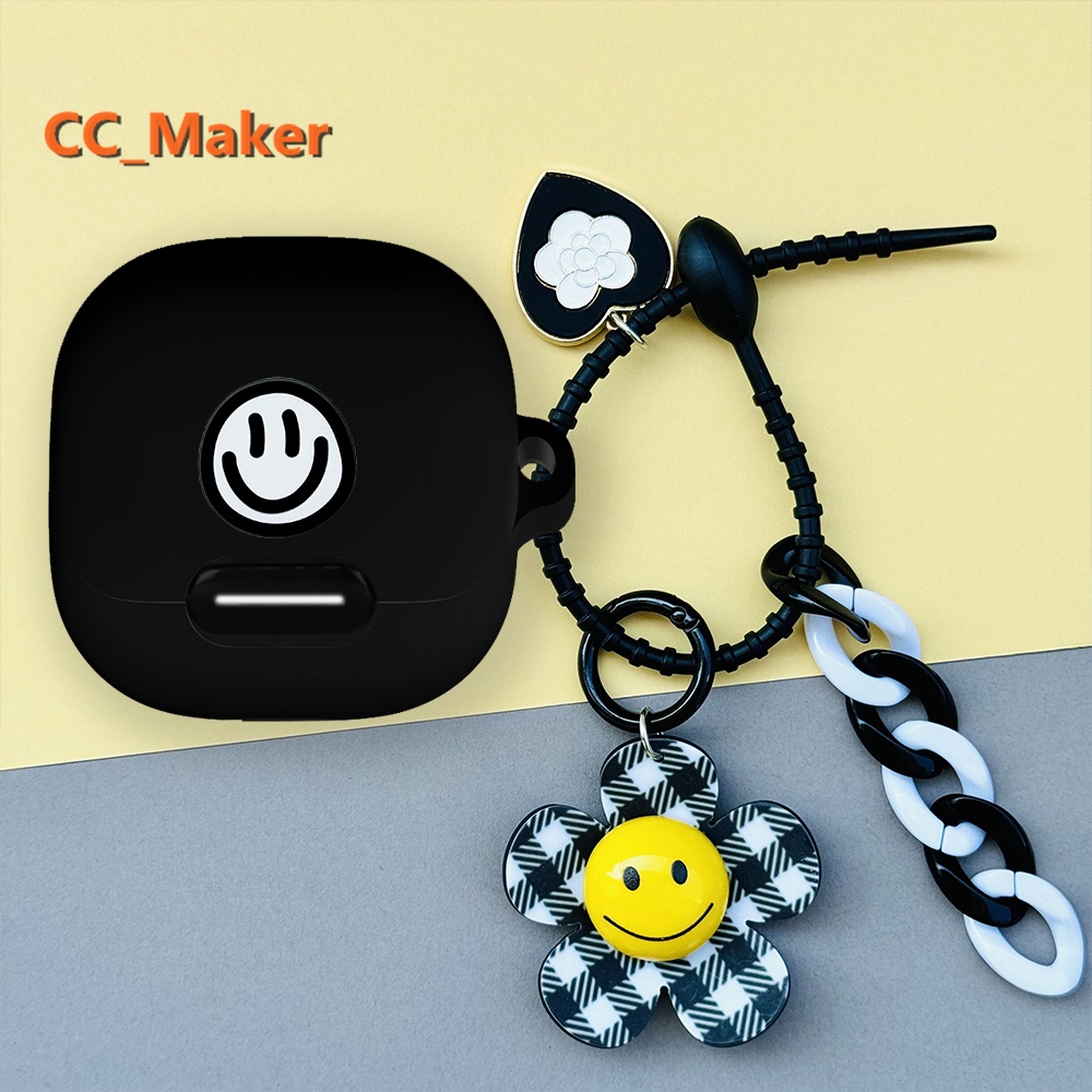 For Anker Soundcore Liberty 4 NC Case Silicone Soft Case Cute Daisy Keychain Pendant Cartoon Panda Soundcore Liberty 4 NC Shockproof Case Protective Cover