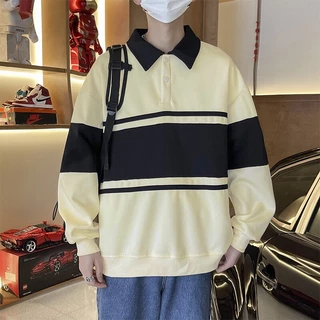 MNO.9 Polo D58 เสื้อโปโล แขนยาว ย้อนยุคสไตล์อเมริกัน คอปก