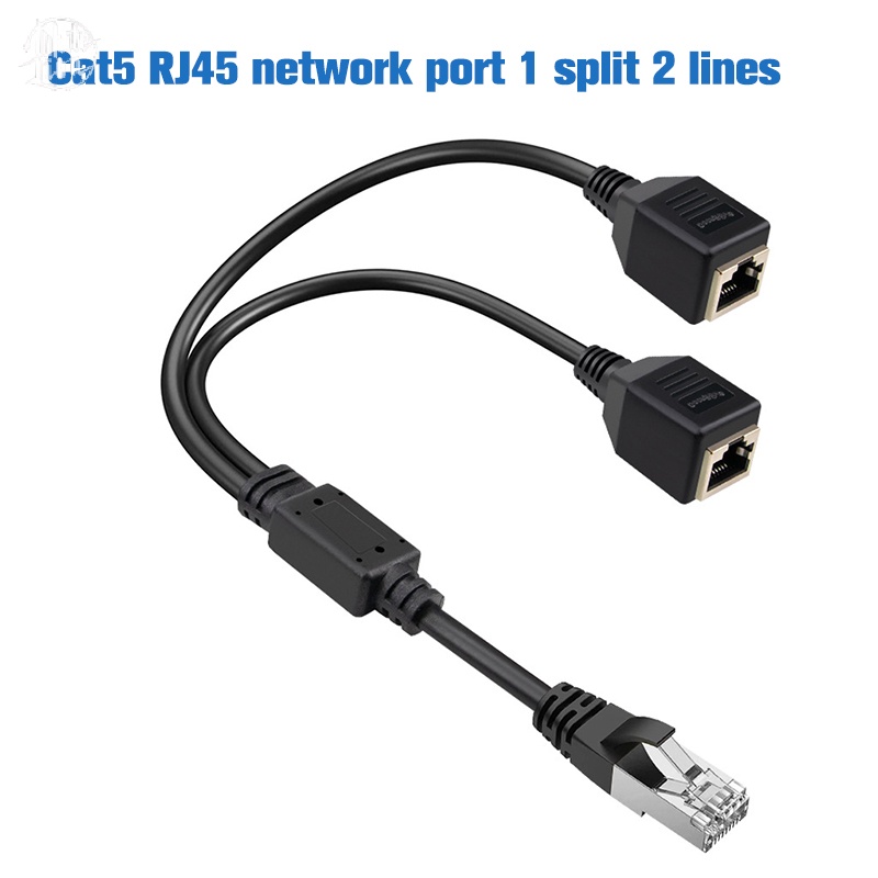 สิงโตขาว| Rj45 อะแดปเตอร์แยกสายเครือข่ายอีเธอร์เน็ต 1 ตัวผู้ เป็น 2 ตัวเมีย LAN รองรับ Cat6