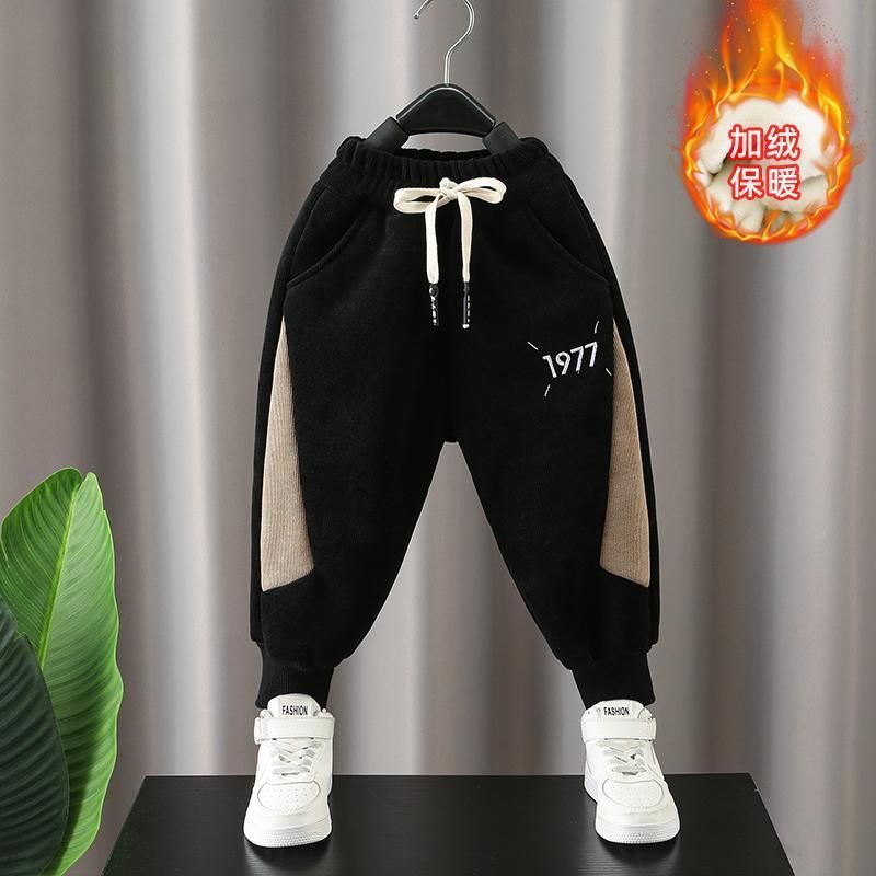 กางเกงวอร์มลําลอง ผ้าลูกฟูก ผ้ากํามะหยี่ แบบหนา แฟชั่นฤดูใบไม้ร่วง และฤดูหนาว สําหรับเด็กผู้ชาย - รูปที่ 7