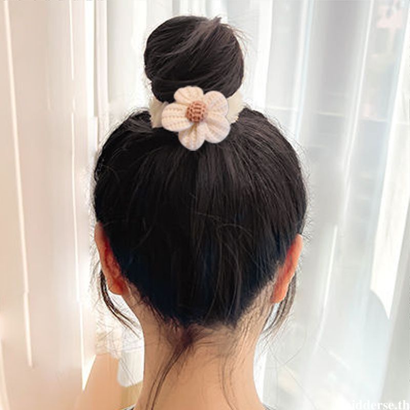 ยางรัดผม ผ้าโพกศีรษะ ผ้ากํามะหยี่ขนนิ่ม ลายดอกไม้ ขนาดเล็ก สไตล์ฤดูใบไม้ร่วง ฤดูหนาว เรียบง่าย