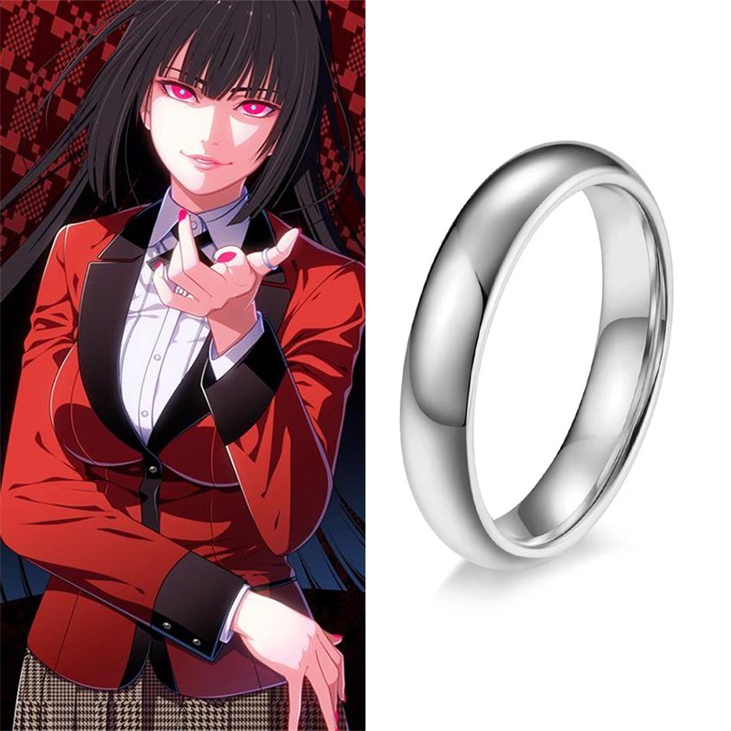 แหวนสแตนเลส คอสเพลย์ ลายการ์ตูนอนิเมะ KAKEGURUI Jabami Yumeko เหมาะกับของขวัญ สําหรับผู้ชาย และผู้หญิง