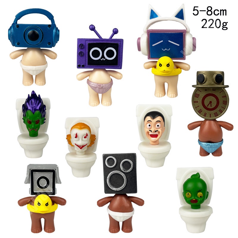 โมเดลตุ๊กตาฟิกเกอร์ Skibidi Toilet Q Edition Cameraman Funko POP น่ารัก ของเล่นสําหรับเด็ก เก็บสะสม 6 ชิ้น ต่อชุด