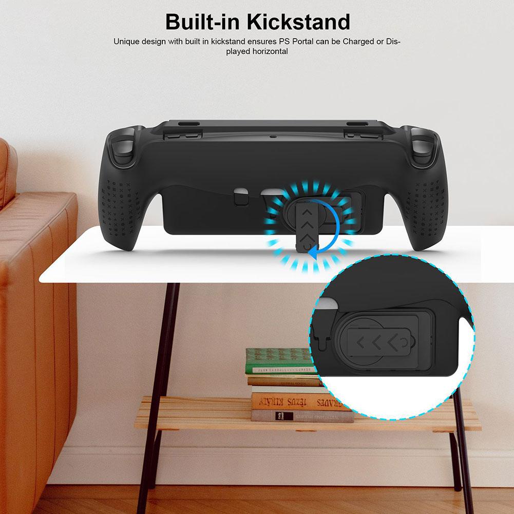 เคส TPU พร้อมตัวยึด สําหรับ Playstation Portal ฝาครอบป้องกัน ป้องกันรอยขีดข่วน ป้องกันการตก สําหรับ PS Portal Game Console เคสขาตั้ง อุปกรณ์เสริม