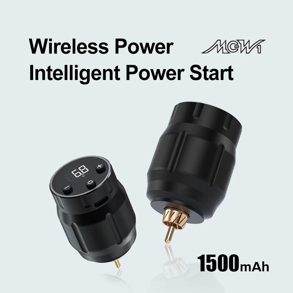 อะแดปเตอร์พาวเวอร์ซัพพลายสักไร้สาย หน้าจอ Lcd RCA แบตเตอรี่ 1500mAh