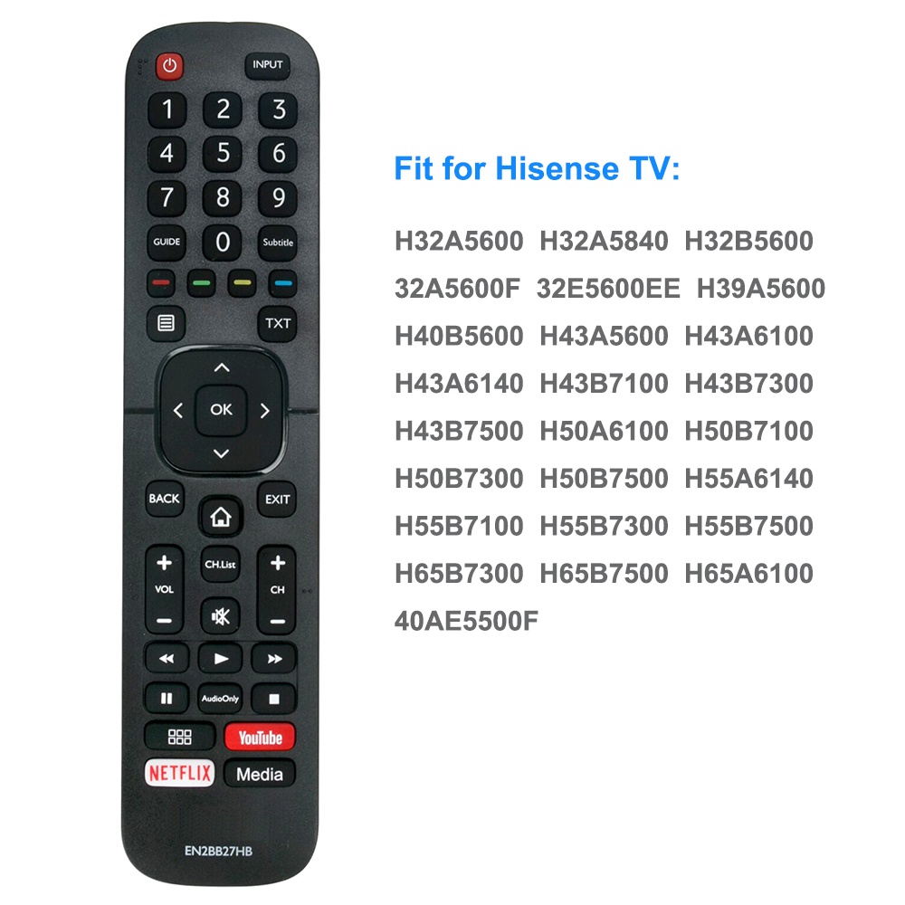 รีโมทคอนโทรล EN2BB27HB สําหรับ Hisense TV H32A5600 H32A5840 H43A6100 H43A6140 H43B7100 H50B7300 H55B