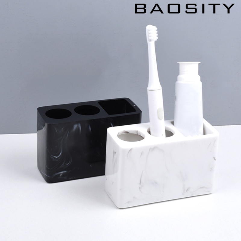 [Baosity] ที่วางแปรงสีฟัน ลายหินอ่อน แบบตั้งโต๊ะ หลายช่อง สําหรับวางแปรงแต่งหน้า