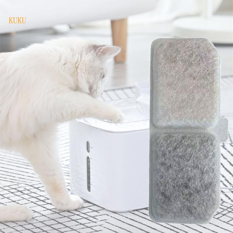 【KUKU*】เครื่องจ่ายน้ําพุ ทรงสี่เหลี่ยมผืนผ้า สําหรับสัตว์เลี้ยง สุนัข 10 ชิ้น