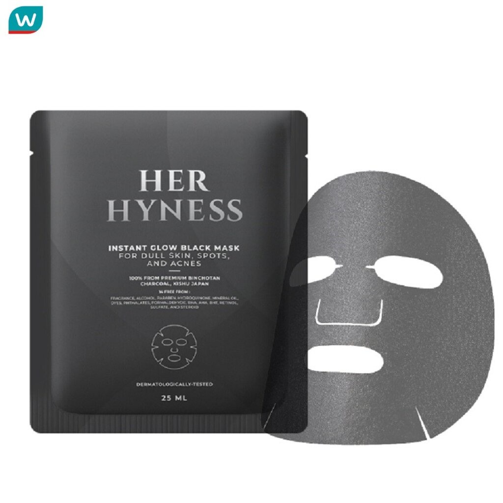 Her Hyness เฮอ ไฮเนส อินสแตนท์ โกลว์ แบล็ค มาส์ก 25 มล. (1 แผ่น)