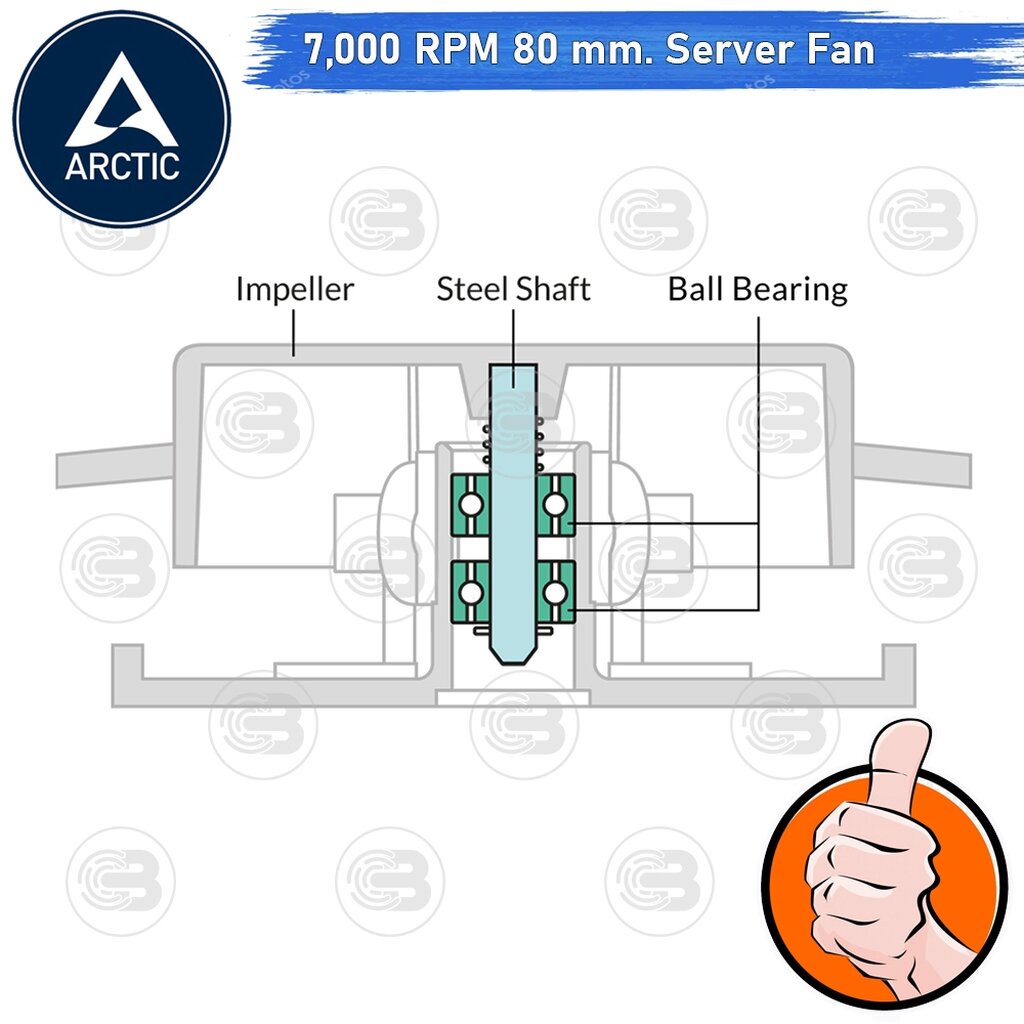 [CoolBlasterThai] ARCTIC PC Fan Case S8038-7K (size 80 mm.) Server Fan ประกัน 6 ปี - รูปที่ 7