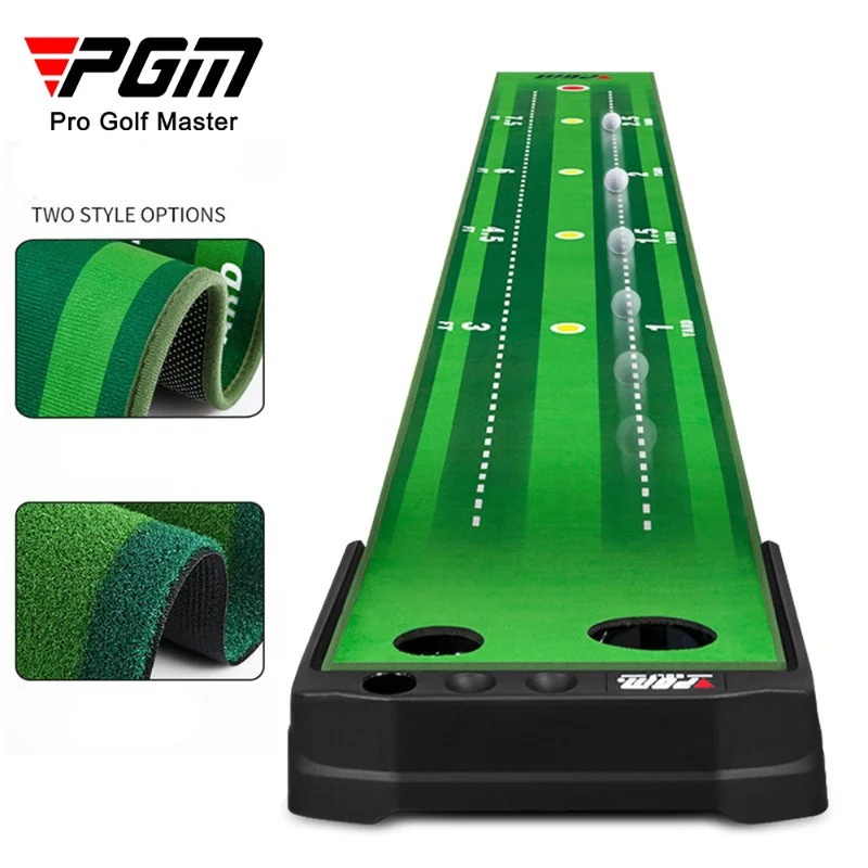 Pgm Golf Putting Practice Mat ลูกบอลไฟฟ้ากลับกลางแจ้งในร่ม Putting Golf Pad Trainer Aid อุปกรณ์ Putter Trainer TL029